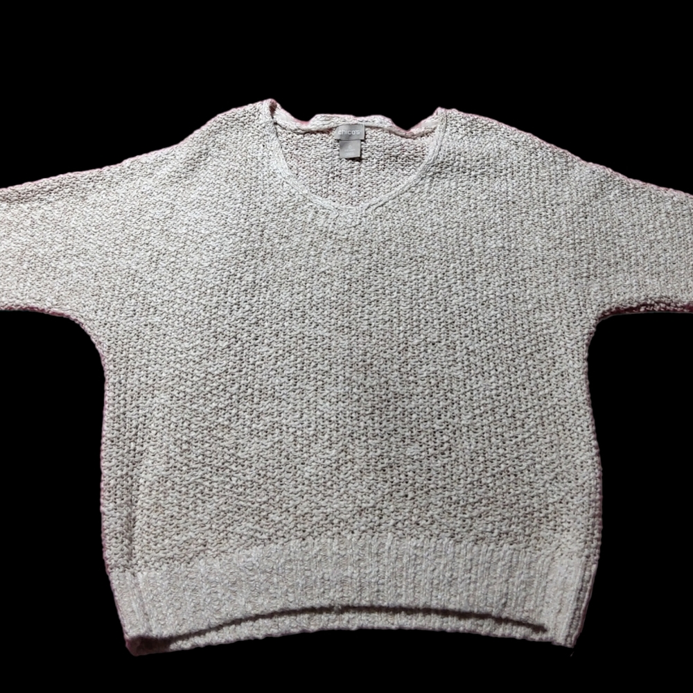 COPY - Chico's Cream Short Sleeve Sweater